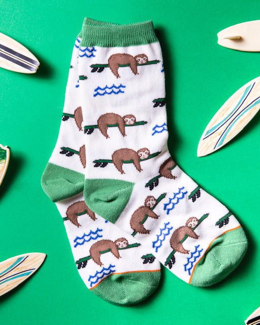 Surfs Up Sloth Youth Sock